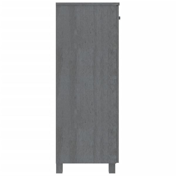 vidaXL Shoe Cabinet HAMAR Dark Grey 85x40x108 cm Solid Wood Pine