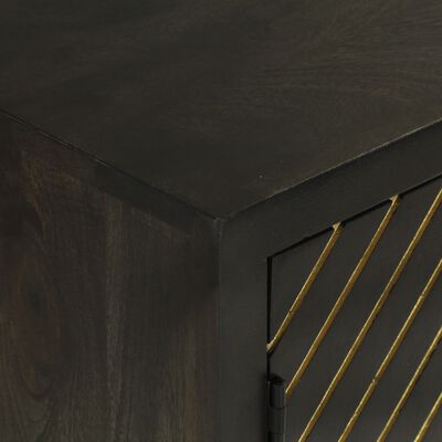 vidaXL Sideboard with 2 Doors Black&Gold 55x30x75 cm Solid Wood Mango