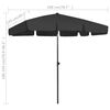 vidaXL Beach Parasol Black 200x125 cm