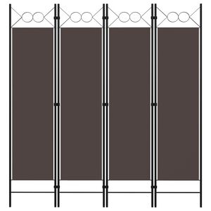 vidaXL 4-Panel Room Divider Brown 160x180 cm