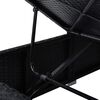 vidaXL Sun Lounger with Canopy and Cushion Poly Rattan Black
