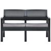 vidaXL 2-Seater Garden Bench with Cushions 120 cm Plastic Anthracite