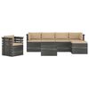 vidaXL 7 Piece Garden Pallet Lounge Set with Cushions Solid Pinewood