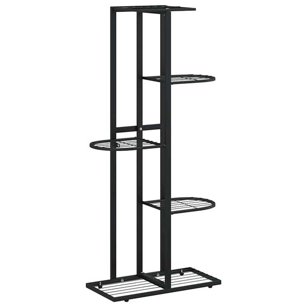vidaXL 5-Floor Flower Stand 43x22x98 cm Black Metal