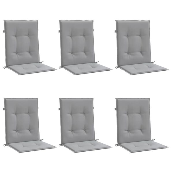 vidaXL Garden Lowback Chair Cushions 6 pcs Grey Oxford Fabric