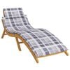 vidaXL Sun Lounger Cushion Grey Check Pattern 186x58x4cm Oxford Fabric