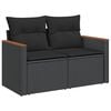 vidaXL 4 Piece Garden Sofa Set with Cushions Black Poly Rattan