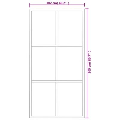 vidaXL Sliding Door with Hardware Set ESG Glass&Aluminium 102x205 cm
