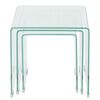 vidaXL Three Piece Nesting Table Set Tempered Glass Clear