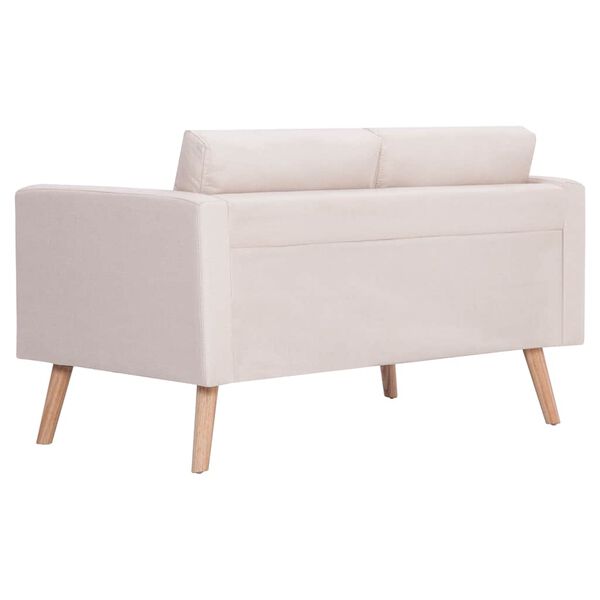 vidaXL 2-Seater Sofa Fabric Cream