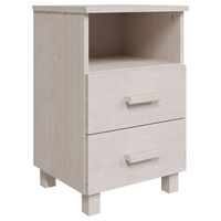 vidaXL Bedside Cabinet HAMAR White 40x35x62 cm Solid Wood Pine