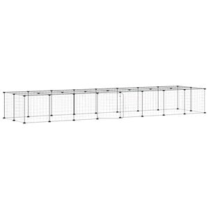 vidaXL Pet Cage | Black | Powder-coated steel | 36-panel | Foldable | Pet Cage