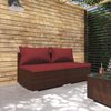 vidaXL 2 Piece Garden Lounge Set with Cushions Poly Rattan Brown