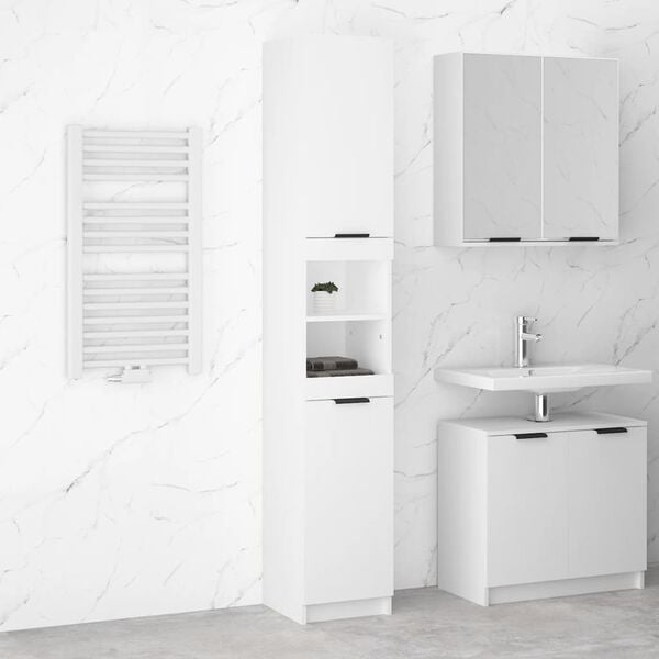 vidaXL Bathroom Cabinet White 32x34x188.5 cm Engineered Wood