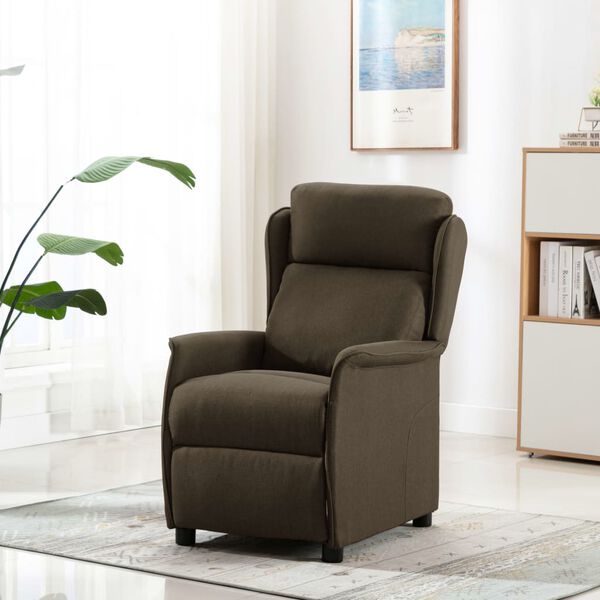 vidaXL Recliner Chair Brown Fabric