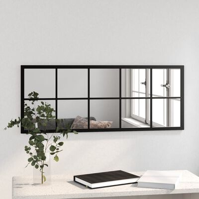 vidaXL Wall Mirror Black 100x40 cm Metal