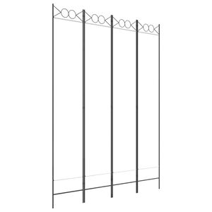 vidaXL 4-Panel Room Divider White 160x220 cm Fabric