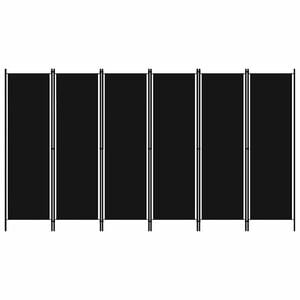 vidaXL 6-Panel Room Divider Black 300x180 cm
