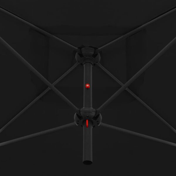 vidaXL Double Parasol with Steel Pole 250x250 cm Black