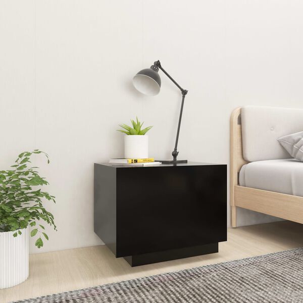 vidaXL Bedside Cabinet Black 100x35x40 cm Engineered Wood