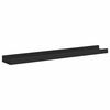 vidaXL Picture Frame Ledge Shelves 2 pcs Black 60x9x3 cm MDF