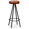 vidaXL Bar Stools 2 pcs Real Leather