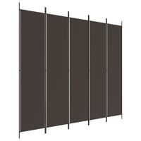 vidaXL 5-Panel Room Divider Brown 250x220 cm Fabric