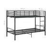 vidaXL Bunk Bed without Mattress Black Metal 90x200cm