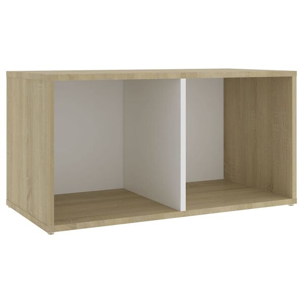 vidaXL TV Cabinets 2 pcs White and Sonoma Oak 72x35x36.5 cm Engineered Wood