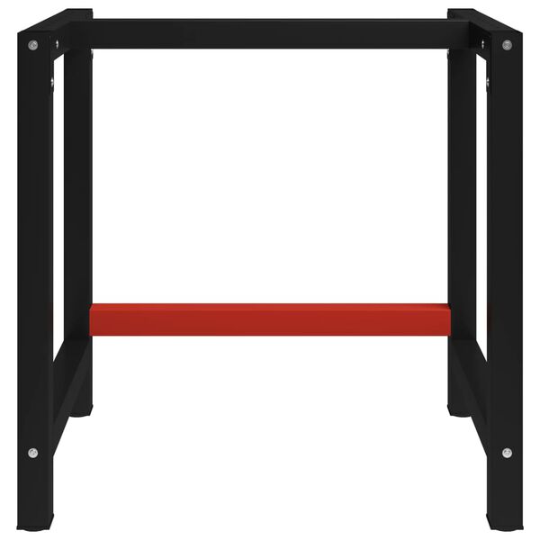 vidaXL Work Bench Frame Metal 80x57x79 cm Black and Red