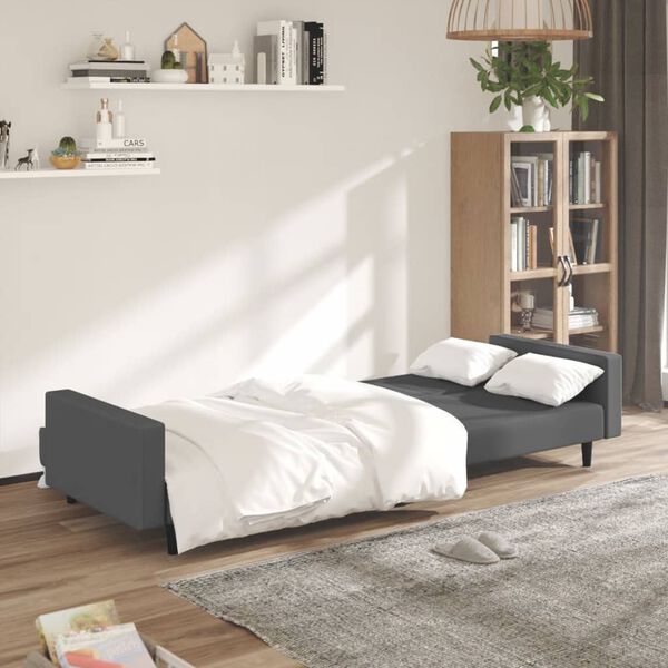 vidaXL 2-Seater Sofa Bed Dark Grey Velvet