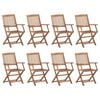 vidaXL Folding Outdoor Chairs 8 pcs Solid Acacia Wood