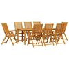 vidaXL Garden Dining Set 9 pcs Brown Solid Acacia Wood