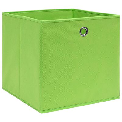vidaXL Storage Boxes 10 pcs Green 32x32x32 cm Fabric