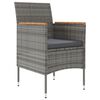 vidaXL 9 Piece Garden Dining Set with Cushions Grey and Black
