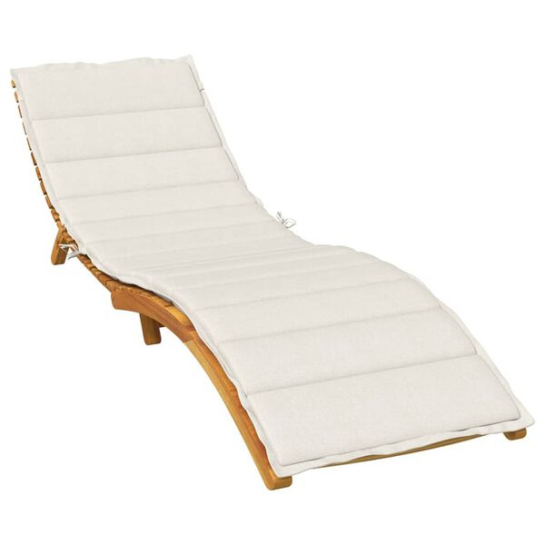 vidaXL Sun Lounger Cushion Melange Cream 200x60x4 cm Fabric