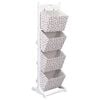 vidaXL 4-Layer Basket Rack Flower 35x35x125 cm Wood