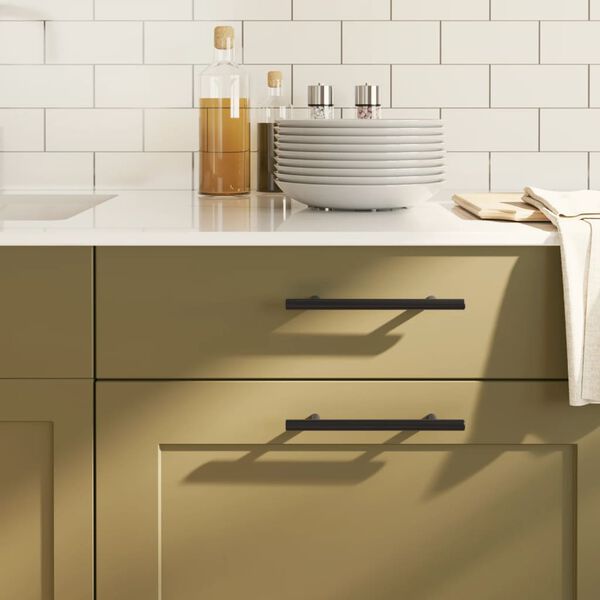 vidaXL Cabinet Handles 20 pcs Black 128 mm Stainless Steel