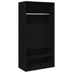 vidaXL Wardrobe | Black | Engineered wood | Compact | Wardrobe | Rectangular