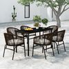 vidaXL 7 Piece Garden Dining Set Brown