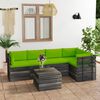 vidaXL 6 Piece Garden Pallet Lounge Set with Cushions Solid Pinewood