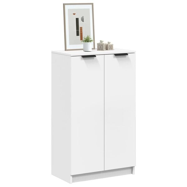 vidaXL Shoe Cabinet White 59x35x100.5 cm Engineered Wood