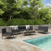 vidaXL 9 Piece Garden Lounge Set with Cushions Poly Rattan Grey