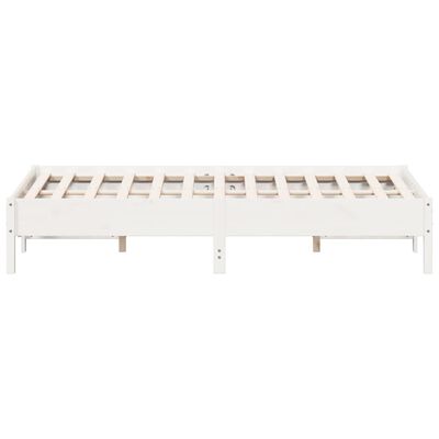 vidaXL Bed Frame White 140x200 cm Solid Wood Pine