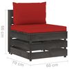 vidaXL 12 Piece Garden Lounge Set with Cushions Grey Impregnated Wood