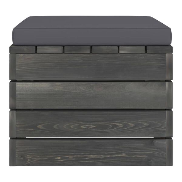 vidaXL Garden Pallet Ottoman with Cushion Pinewood