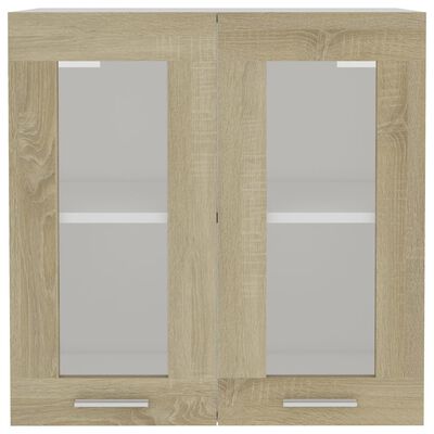 vidaXL Hanging Glass Cabinet Sonoma Oak 60x31x60 cm Engineered Wood