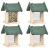 vidaXL Bird Feeder | Green, Natural Wood | Firwood, PVC | Medium | Portable