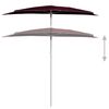 vidaXL Garden Half Parasol with Pole 180x90 cm Bordeaux Red