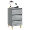 vidaXL Bed Cabinets with Solid Wood Legs 2 pcs Grey Sonoma 40x35x69 cm